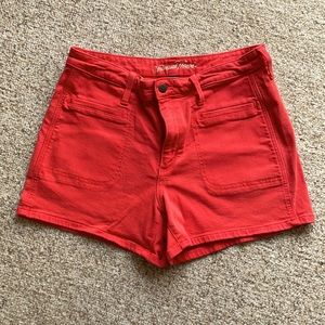 Red Universal Thread high rise midi shorts. Size 10.